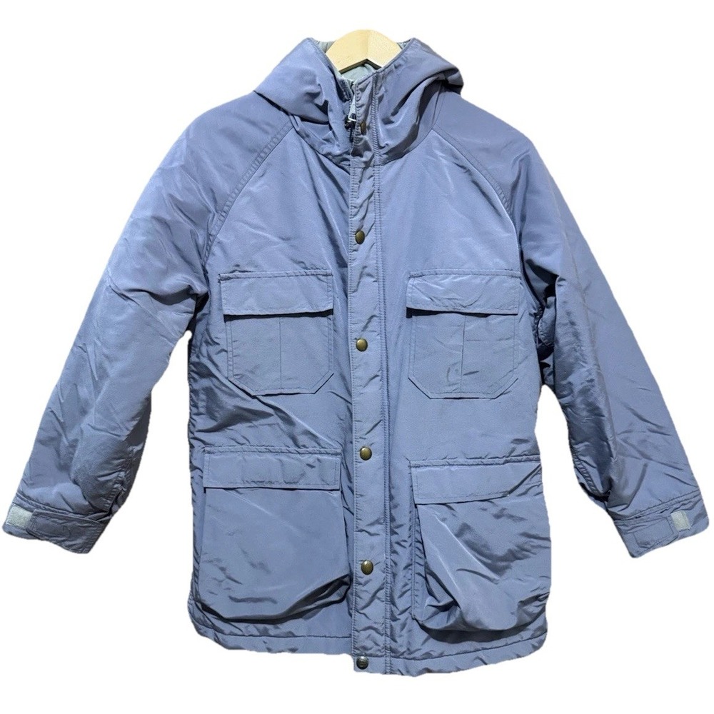 L.L. Bean Womens Periwinkle Medium Baxter State Parka Hooded Jacket Made the USA